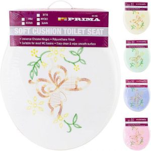 Prima Soft Cushion Embroidered Toilet Seat Assorted 18"
