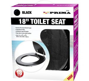 Prima MDF Black Toilet Seat 18"