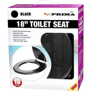 Prima MDF Black Toilet Seat 18"