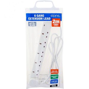 Elpine 6 Gang 13Amp Neon Light Extension Lead 2m