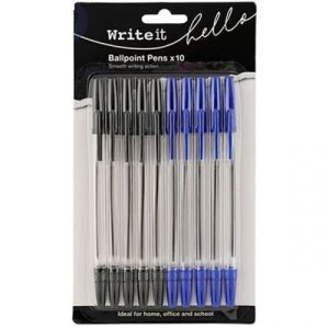 Write It Assorted Colours Ballpoint Pens Pack Of 10