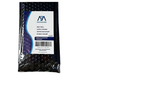 Size B Black Metallic Bubble Water-Resistant Mailing Bags Pack Of 3 120mm X 215mm