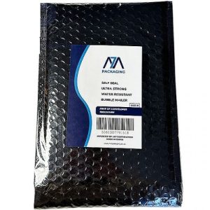 Size D Black Metallic Bubble Water-Resistant Mailing Bags Pack Of 3 180mm X 265mm