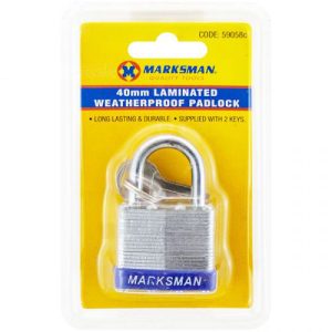 Marksman Laminated Weatherproof Padlock 40mm