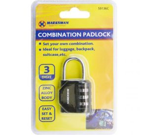 Marksman 3-Digit Custom Combination Zinc Alloy Padlock