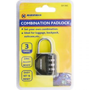 Marksman 3-Digit Custom Combination Zinc Alloy Padlock