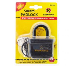 Marksman Square Armoured Cover Padlock 50mm