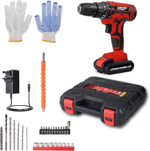 Dekton 21V 1300mAh Li-Ion Cordless Power Drill Set 29pc