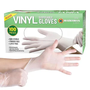 Marksman Clear Vinyl Powdered Gloves Small 100pc