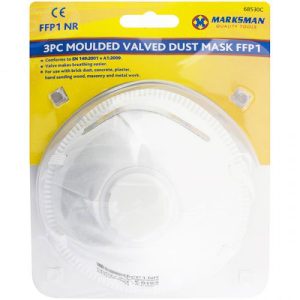 Marksman FFP1 NR Moulded Valved Dust Mask 3pc