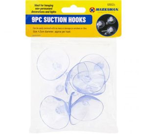 Marksman Clear Suction Hooks 4.5cm 9pc