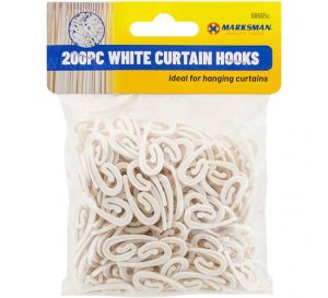 Marksman White Curtain Hooks 200pc