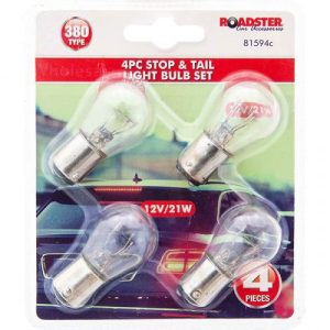 Roadster 12V/21W 380 Type Stop & Tail Car Light Bulb Set 4pc