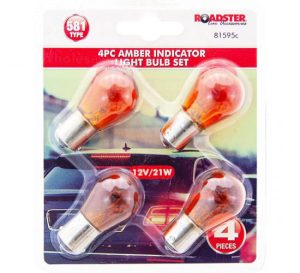 Roadster 12V/21W 581 Type Amber Indicator Car Light Bulb Set 4pc