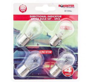 Roadster 12V/21W 382 Type Directional Indicator Brake Car Light Bulb Set 4pc
