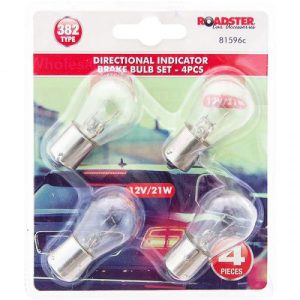 Roadster 12V/21W 382 Type Directional Indicator Brake Car Light Bulb Set 4pc