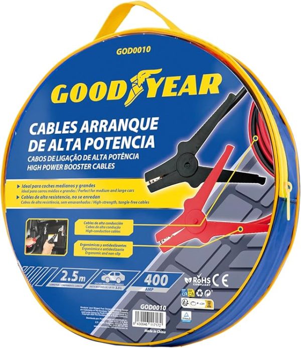 Goodyear 400amp Heavy Duty Booster Cables 2m