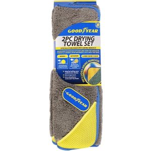 Goodyear Microfibre Luxury Valet Drying Towel Set Pack Of 2