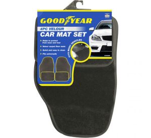Goodyear Velour Car Mat Set 4pc