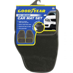 Goodyear Velour Car Mat Set 4pc