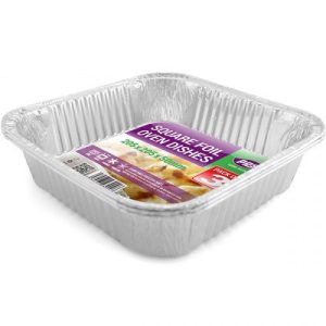 Square Foil Oven Dishes 20.5cm X 20.5cm X 5cm Pack Of 3
