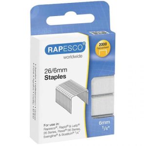 Rapesco 26/6mm Galvanised Staples Pack Of 2000