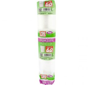 Party Solutions Disposable Clear Plastic Drink Cups 200ml Pack Of 60