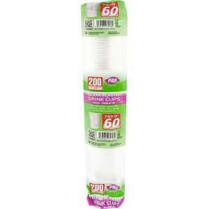 Party Solutions Disposable Clear Plastic Drink Cups 200ml Pack Of 60