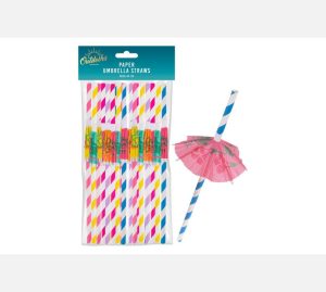 Bello Assorted Colour Paper Umbrella Straws Pack Of 30