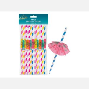 Bello Assorted Colour Paper Umbrella Straws Pack Of 30