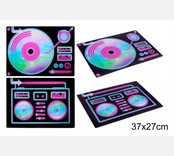 Modena Neon Sounds Tempered Glass Worktop Saver 27cm X 37cm
