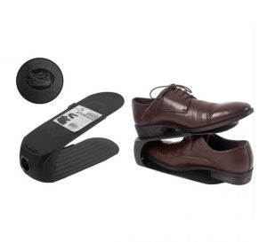 D-Clutter Black Shoe Storage Stacking Shelf 10.5cm X 26cm X 15cm