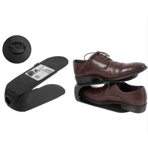 D-Clutter Black Shoe Storage Stacking Shelf 10.5cm X 26cm X 15cm