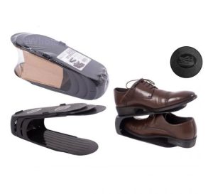 D-Clutter Black Shoe Storage Stackers 10.5cm X 26.3cm X 15cm Pack Of 3