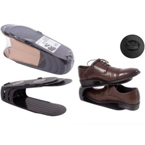 D-Clutter Black Shoe Storage Stackers 10.5cm X 26.3cm X 15cm Pack Of 3