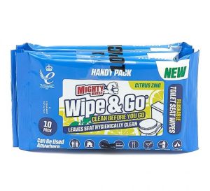 Mighty Burst Citrus Zing Wipe & Go Flushable Toilet Wipes Pack Of 10