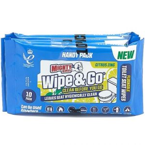 Mighty Burst Citrus Zing Wipe & Go Flushable Toilet Wipes Pack Of 10