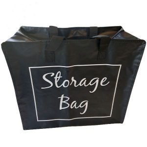 Black Woven Zip Storage Bag 45cm X 39cm X 20cm