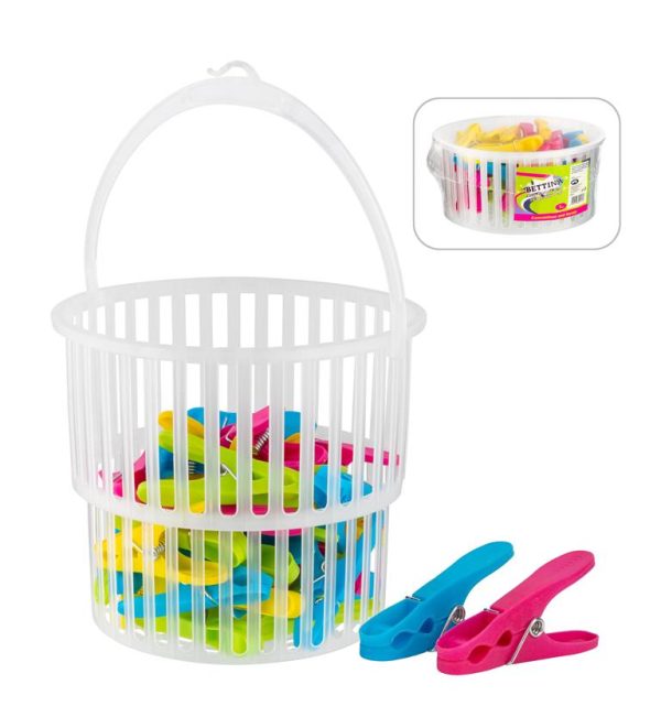 Bettina Laundry Pegs 36pc & Basket