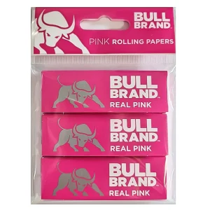 Bull Brand Pink Rolling Papers Pack Of 3
