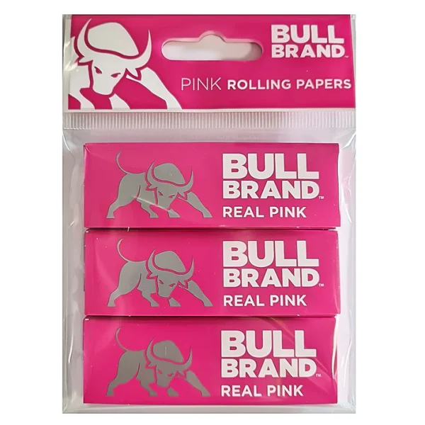Bull Brand Pink Rolling Papers Pack Of 3