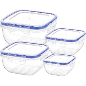 Bager Click & Lock Square Food Storage Container Set 4pc