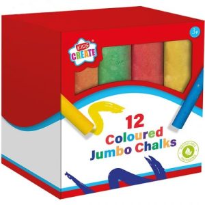 Kids Create Jumbo Coloured Chalks Pack Of 12