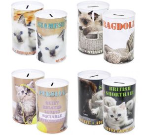 Cat Money Tin 10cm X 15cm