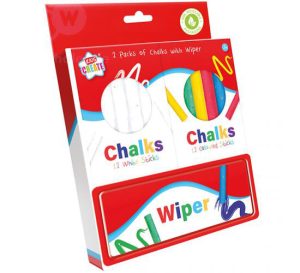 Kids Create Assorted Colours Chalks & Wiper Set Pack Of 2