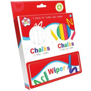 Kids Create Assorted Colours Chalks & Wiper Set Pack Of 2