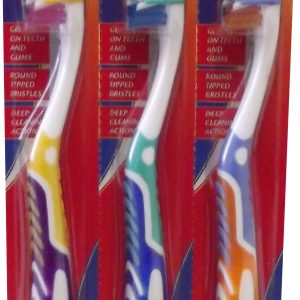 Claradent Assorted Colour Medium Toothbrushes Pack Of 3