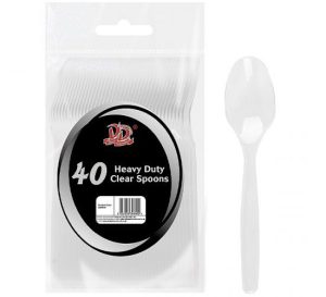 Deluxe Disposable Heavy Duty Clear Spoons Pack Of 40