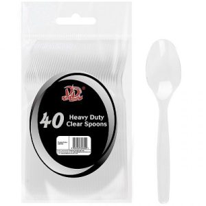 Deluxe Disposable Heavy Duty Clear Spoons Pack Of 40