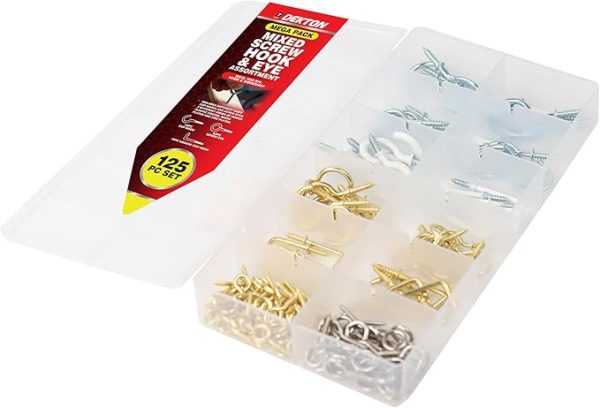 Dekton Mixed Screw Hook & Eye Assortment Mega Pack 125pc
